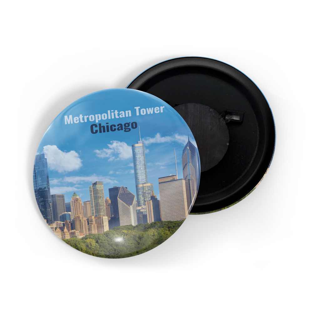 dhcrafts Fridge Magnet Multicolor Famous Tourist Place Metropolitan Tower Chicago Glossy Finish Design Pack of 1